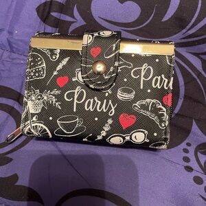 Stylish Black Paris Print Women's Wallet